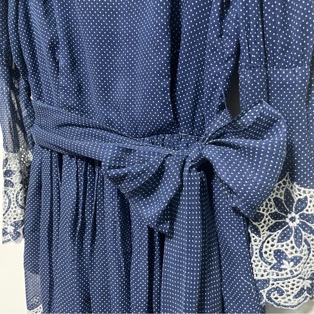 Bill Atkinson Glen of Michigan Vintage 60’s crocheted polka dot prairie dress - Picture 8 of 11